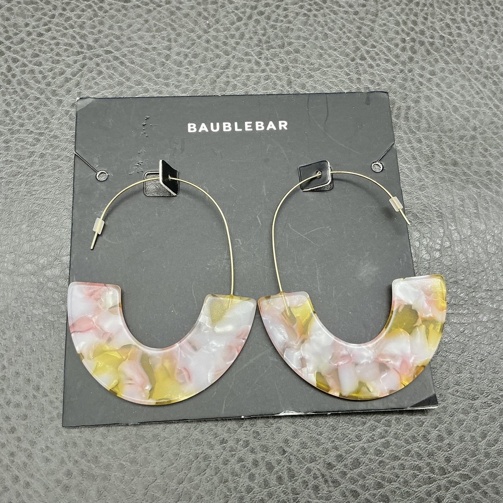 BaubleBar Earrings Multicolor Resin Horseshoe Hoop Dangle Drop Womens‎ Jewelry
